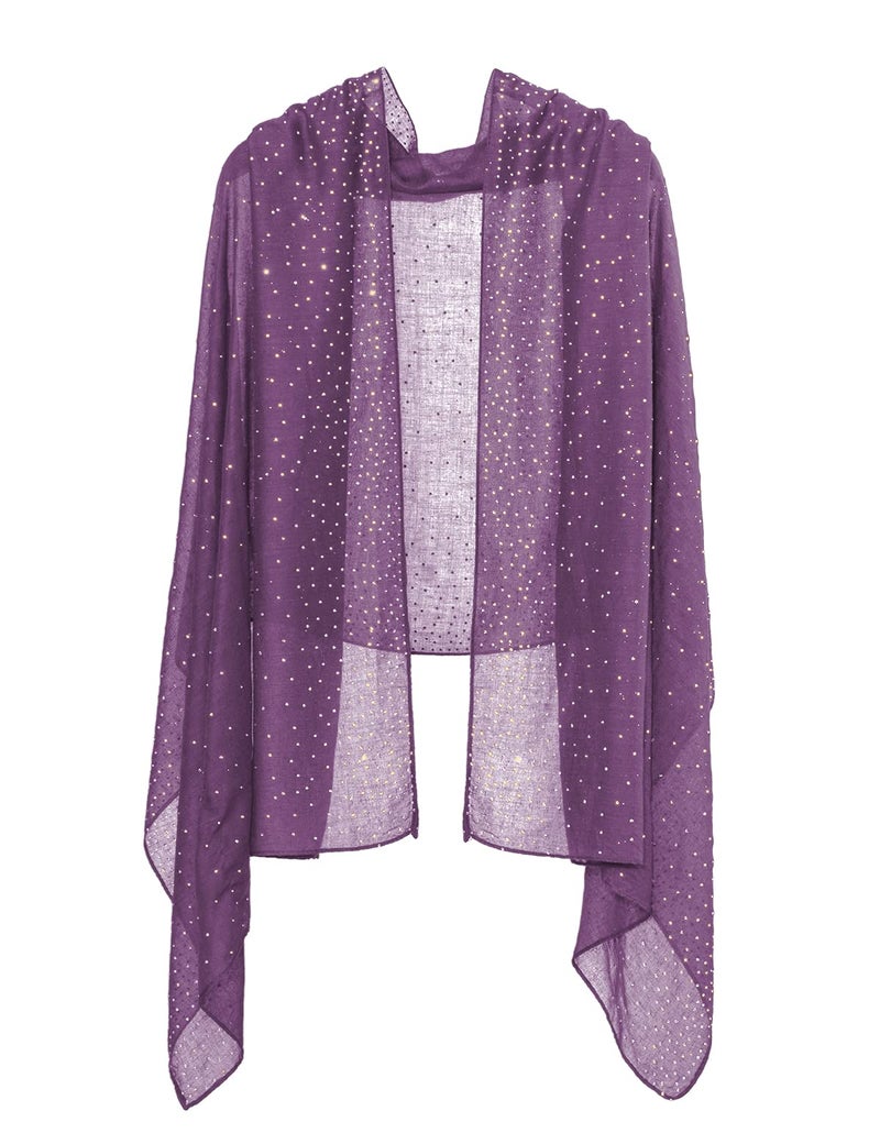 BANETTETA Purple Shawl Scarf Pashmina, Purple Scarf For Women Dress Shawl For Women Formal - Image 4
